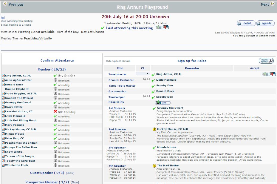 agenda assignment page july 20