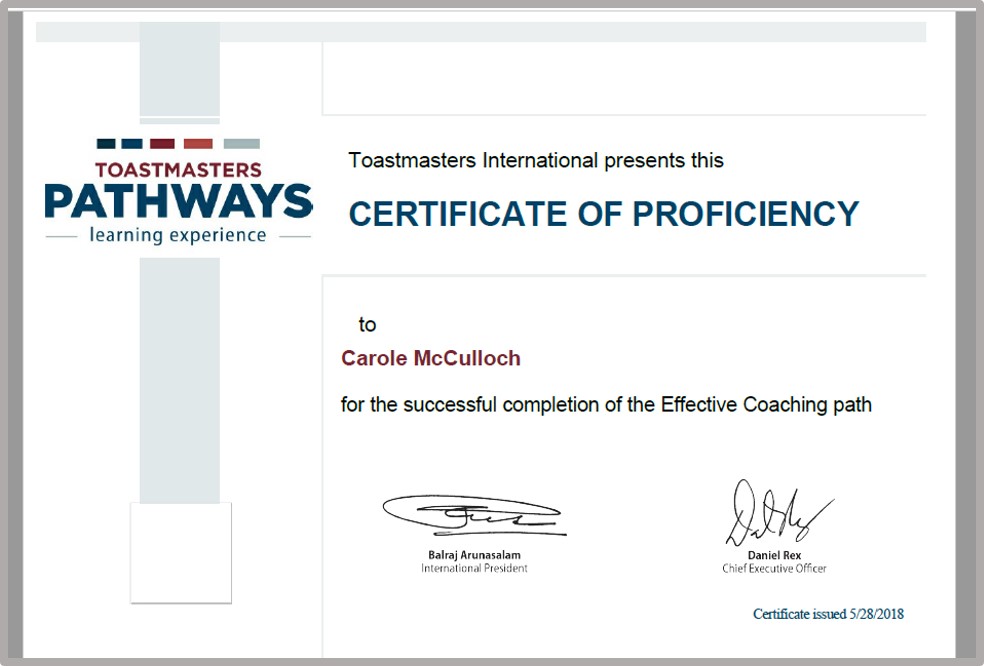 certificate of proficiency EC