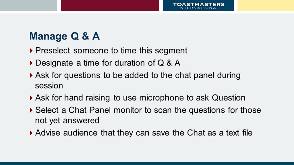 Question and Answer segment
