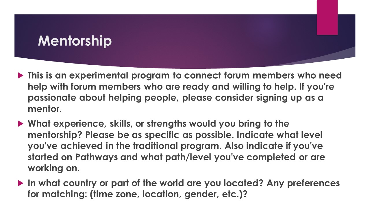 mentorship steps 1-5