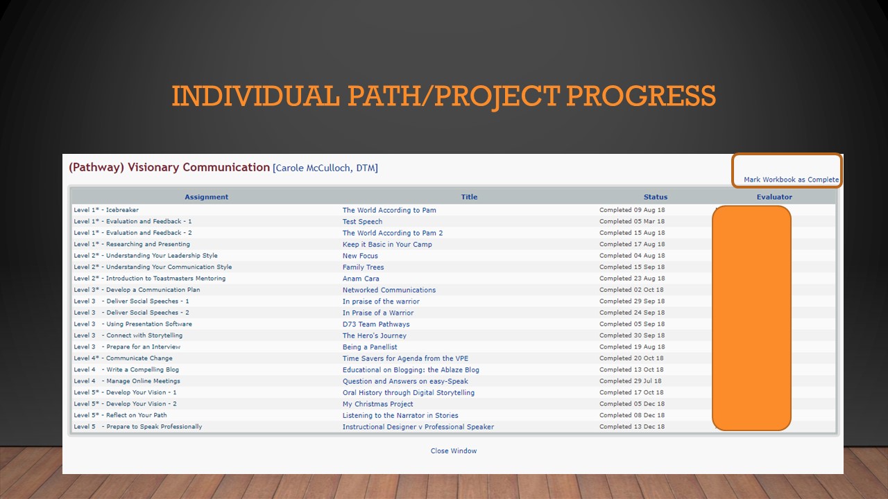 path project progress in easy speak