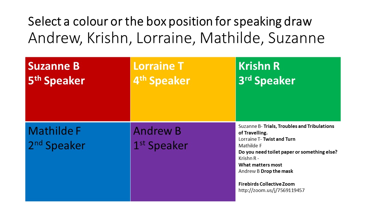 colour coded speaker order