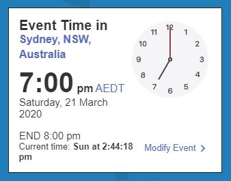event time in world clock